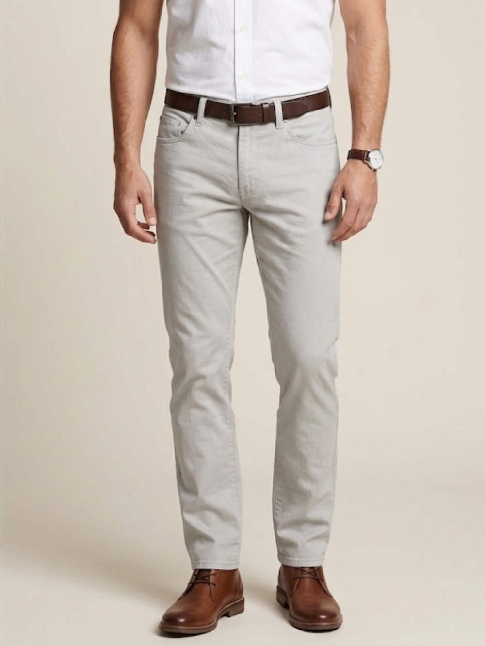 Michael Kors Parker Slim Fit Light Gray Casual Pants